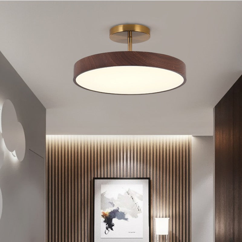 Japanese Wabi-sabi Minimalist Wood Grain Round LED