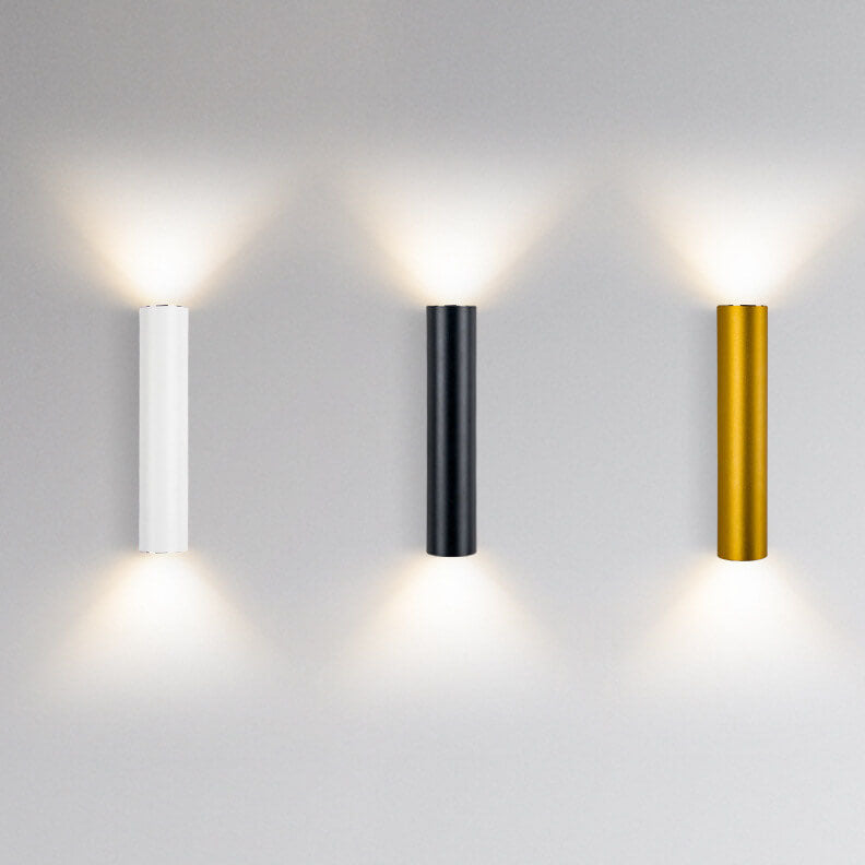 Modern Minimalist Round Aluminum Cylindrical 2-Light Wall