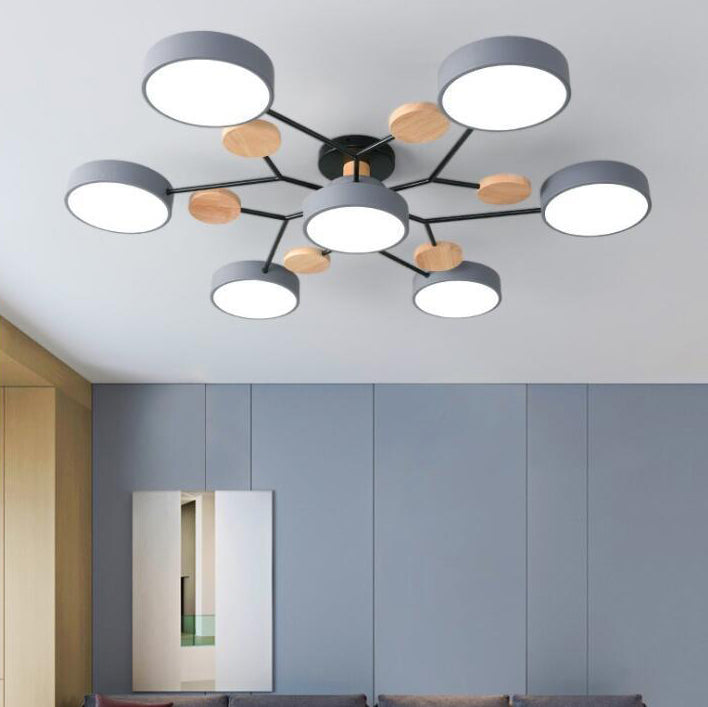 Contemporary Scandinavian Round Molecule Branch Design LED