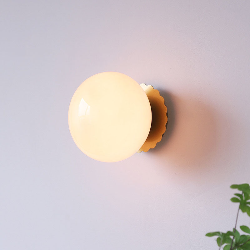 Modern Vintage Minimalist Iron Glass Round Head 1-Light