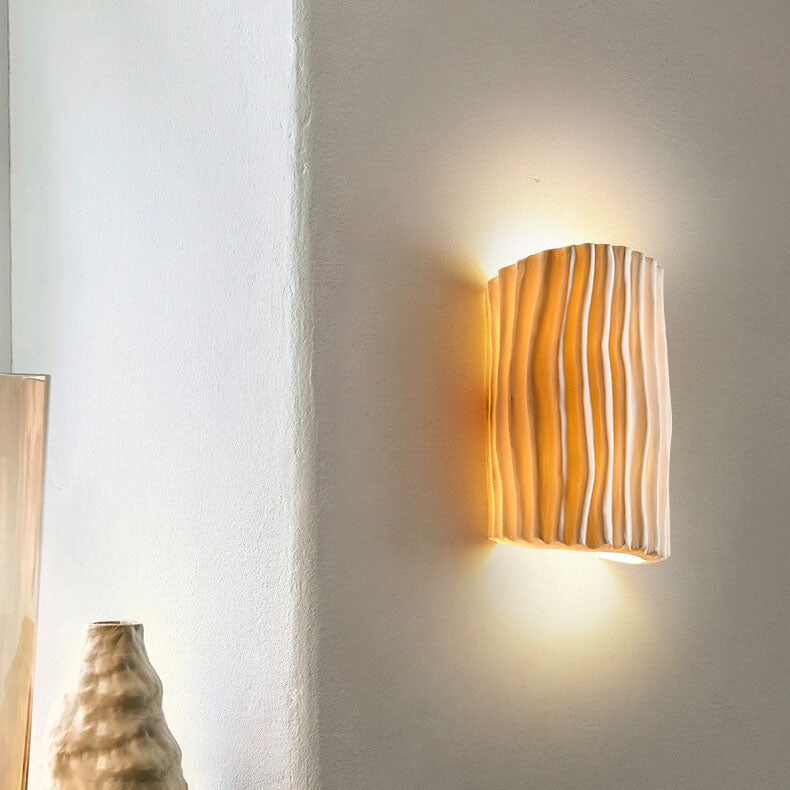Contemporary Nordic Resin Striped Half Cylinder 2-Light