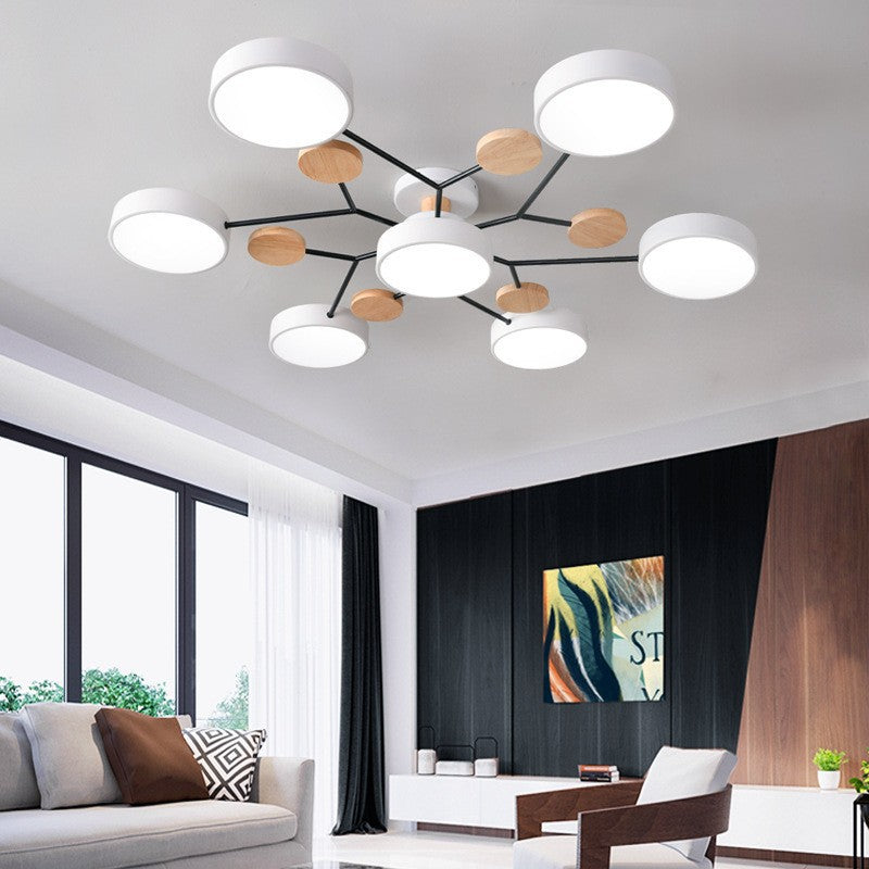 Contemporary Scandinavian Round Molecule Branch Design LED