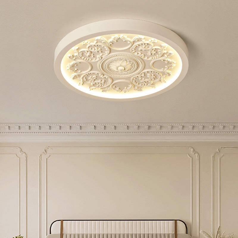 Modern Minimalist Carved Iron Resin Acrylic LED Flush Mount