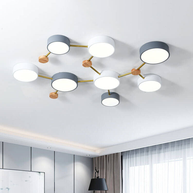 Scandinavian Minimalist Solid Wood Iron LED Flush Mount