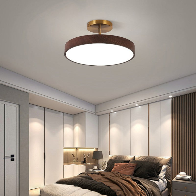 Japanese Wabi-sabi Minimalist Wood Grain Round LED