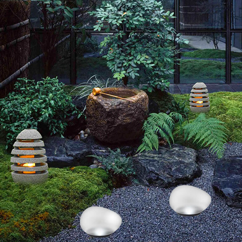 Solar Pebble ABS Sandblasted Glass LED Outdoor Landscape