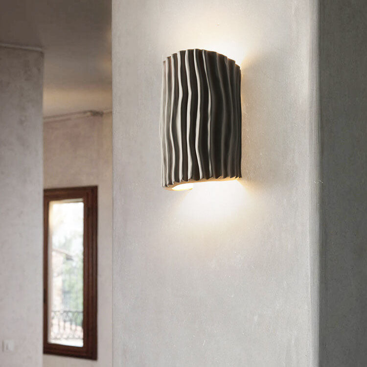 Contemporary Nordic Resin Striped Half Cylinder 2-Light