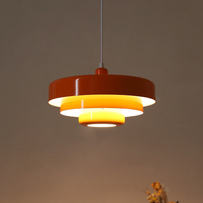 Nordic Vintage Multi-Layered Round Metal 1-Light Pendant
