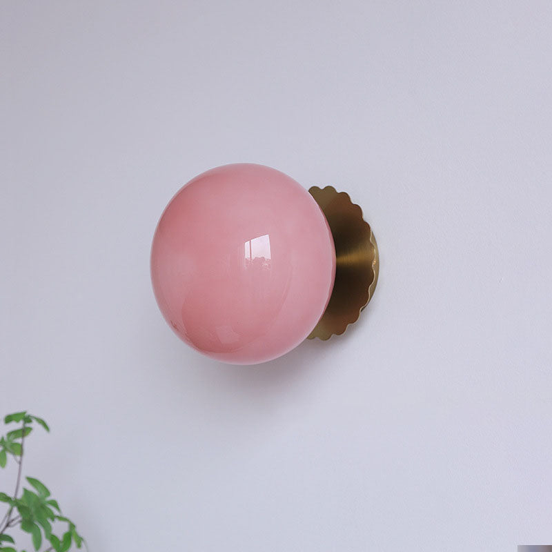 Modern Vintage Minimalist Iron Glass Round Head 1-Light