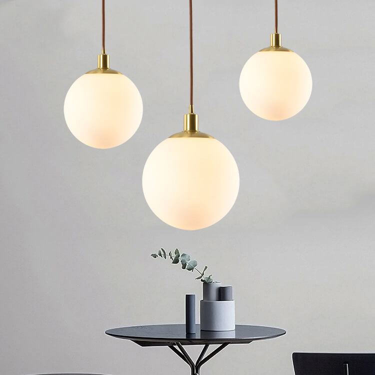 Contemporary Nordic Minimalist White Orb 1-Light Pendant