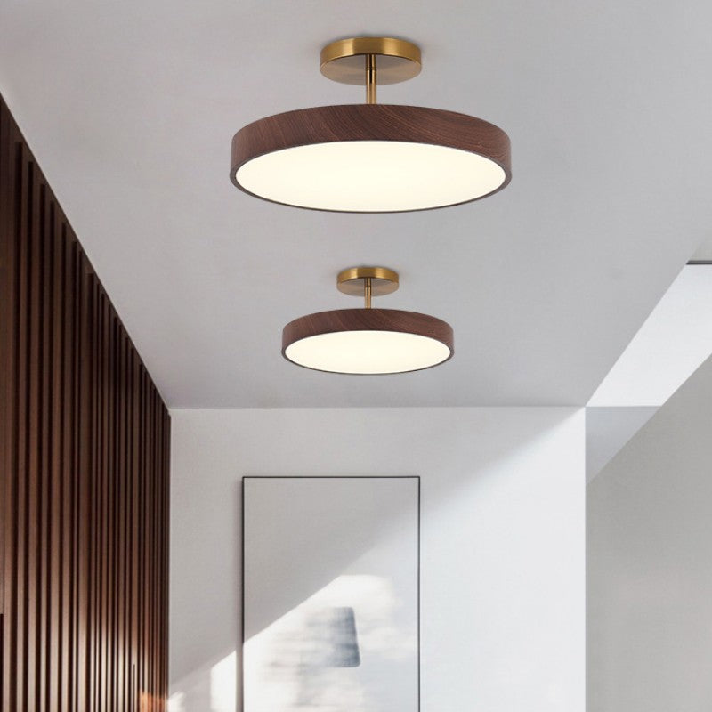 Japanese Wabi-sabi Minimalist Wood Grain Round LED