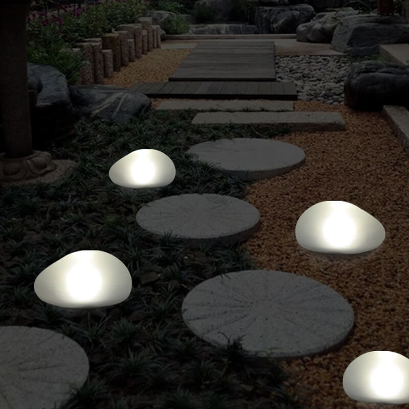 Solar Pebble ABS Sandblasted Glass LED Outdoor Landscape