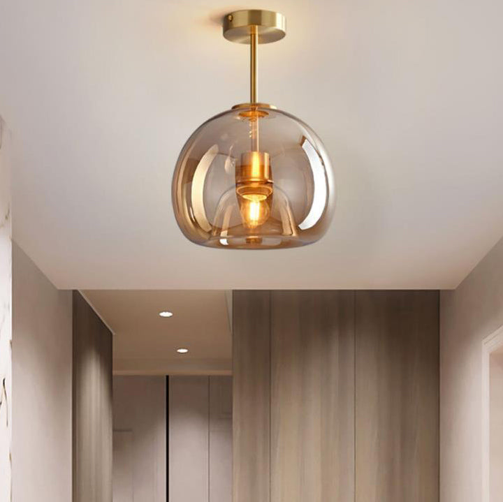 Contemporary Nordic Round Glass Iron Ball 1-Light