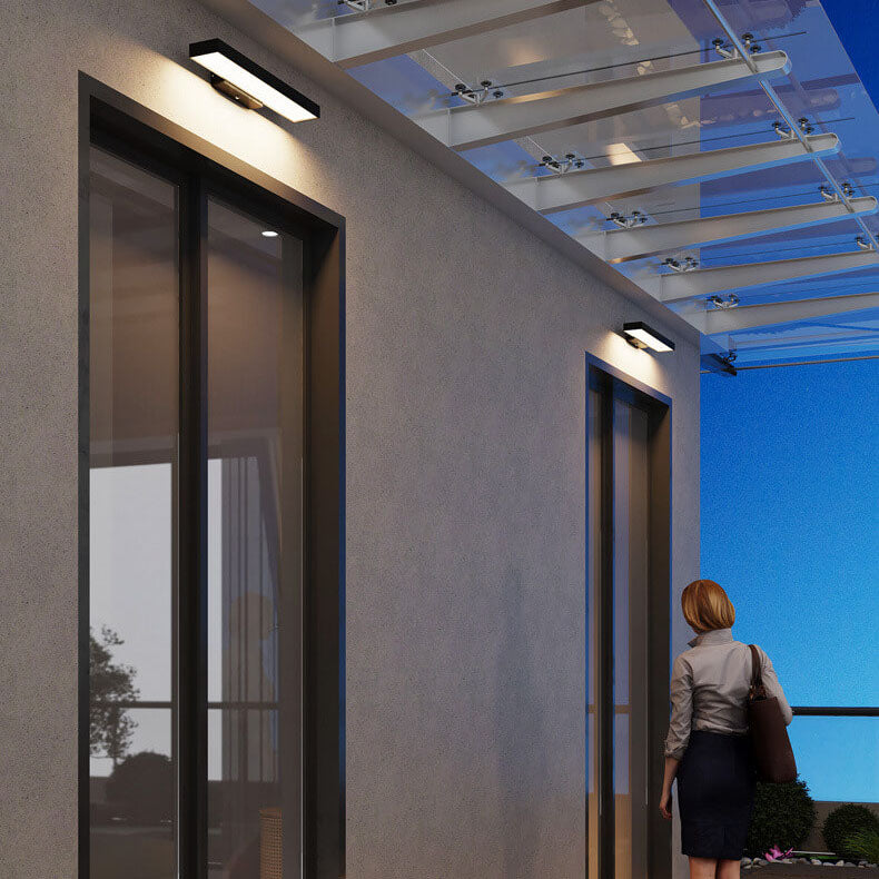 Modern Minimalist Rectangular Flat LED Sensor Outdoor