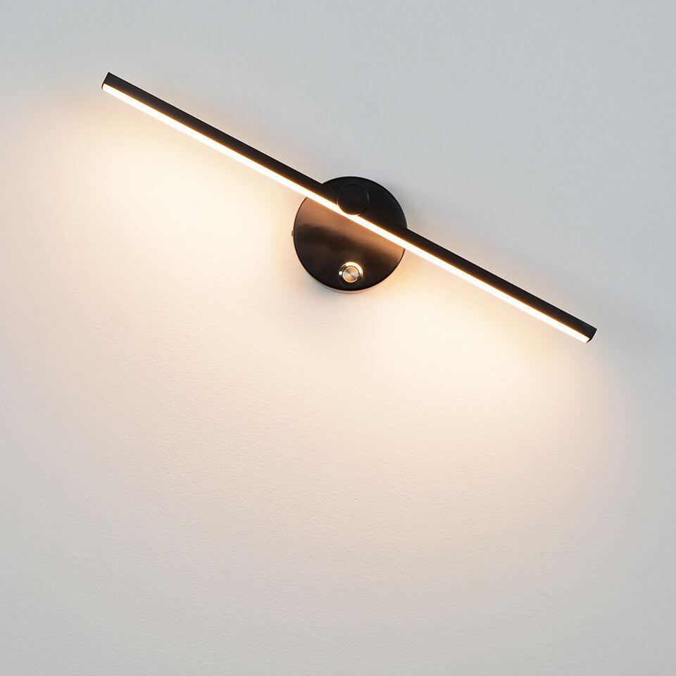 Nordic Minimalist Aluminum Long Bar Switch LED Mirror Wall