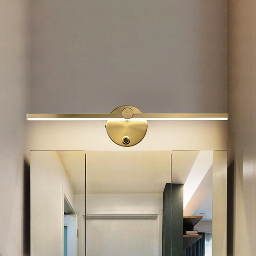 Nordic Minimalist Aluminum Long Bar Switch LED Mirror Wall