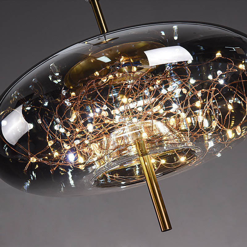 Contemporary Scandinavian Cylinder Oval Glass 1-Light