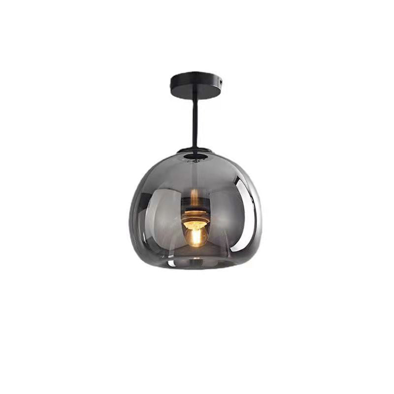 Contemporary Nordic Round Glass Iron Ball 1-Light