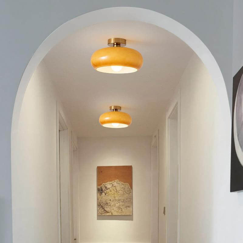Modern Retro Round Solid Color Glass Electroplated Copper