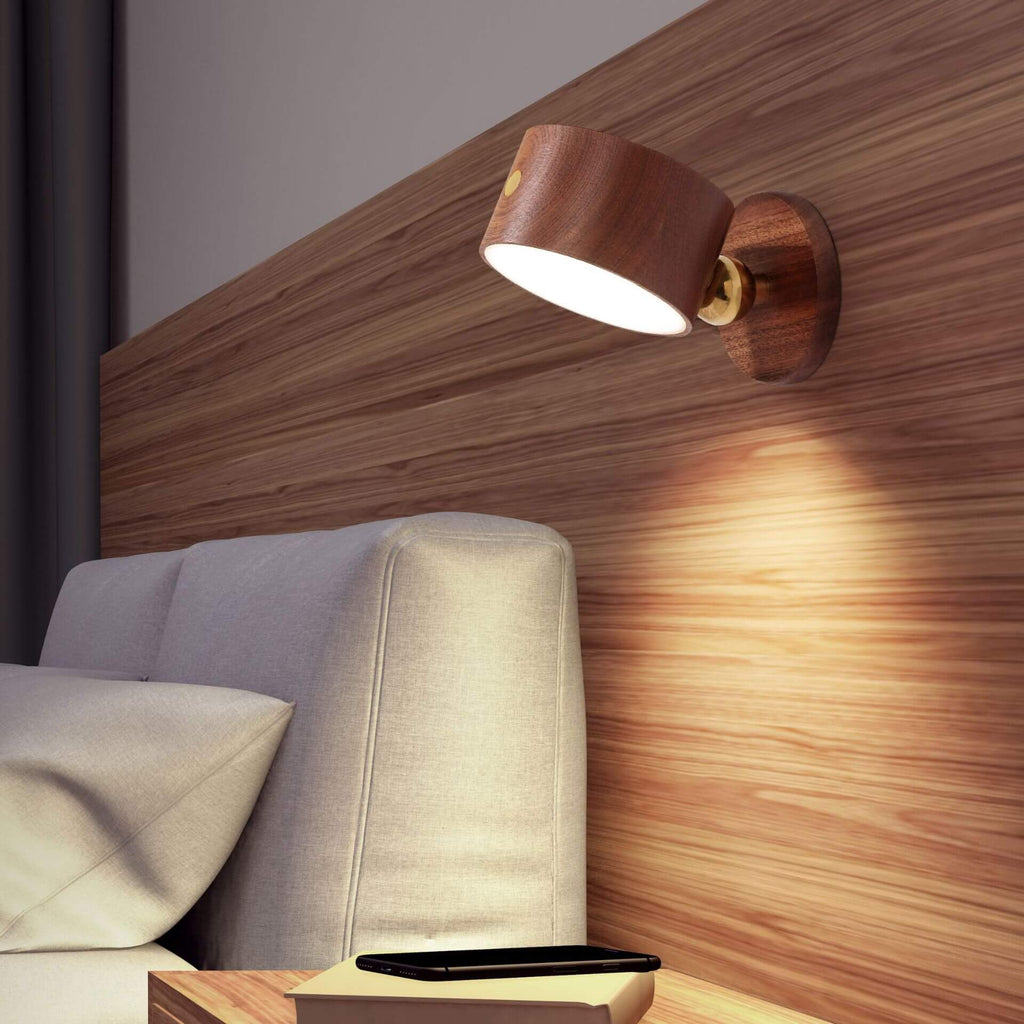 Simple Wooden USB Rechargeable Touch Magnetic LED Night
