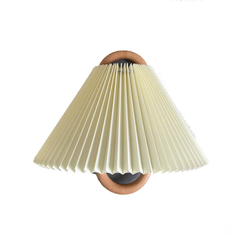 Modern Original Solid Wood Pleated Semi-Circle 1-Light Wall