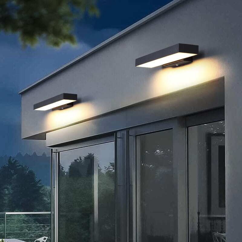 Modern Minimalist Rectangular Flat LED Sensor Outdoor