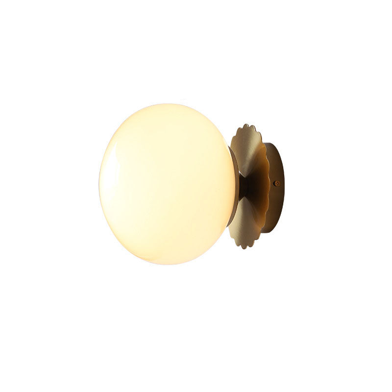 Modern Vintage Minimalist Iron Glass Round Head 1-Light