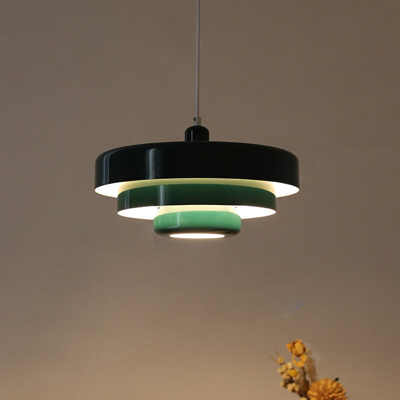 Nordic Vintage Multi-Layered Round Metal 1-Light Pendant