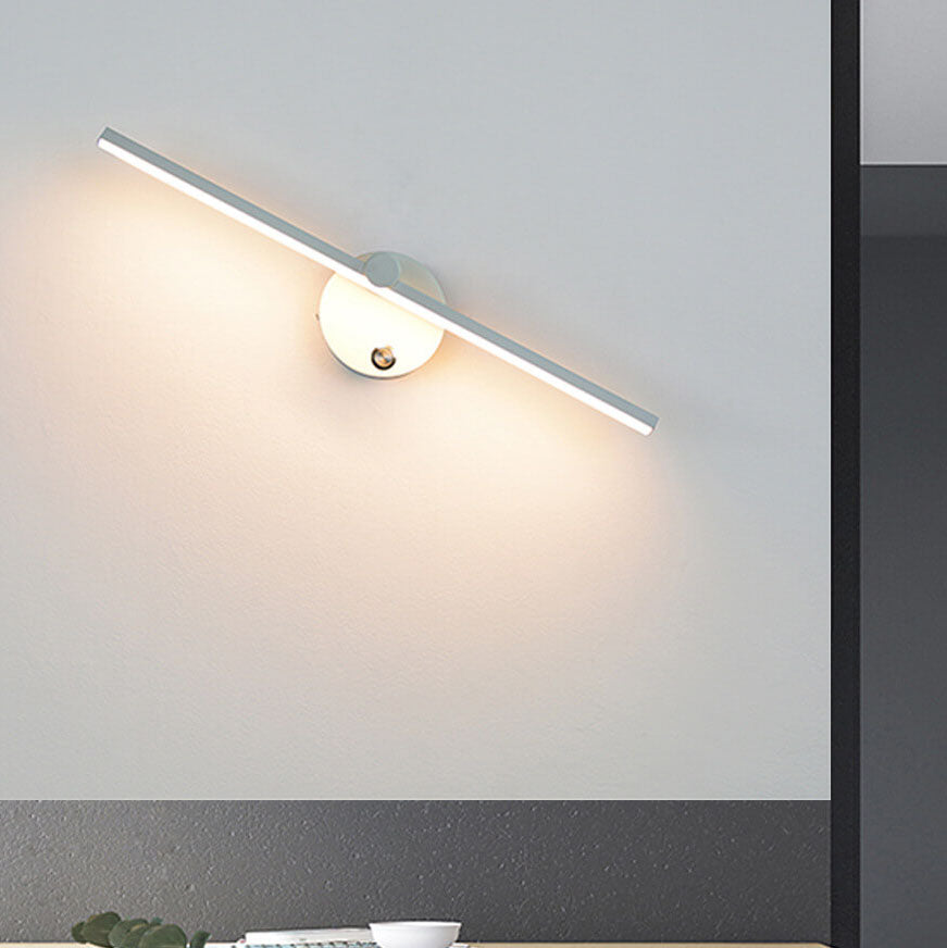 Nordic Minimalist Aluminum Long Bar Switch LED Mirror Wall
