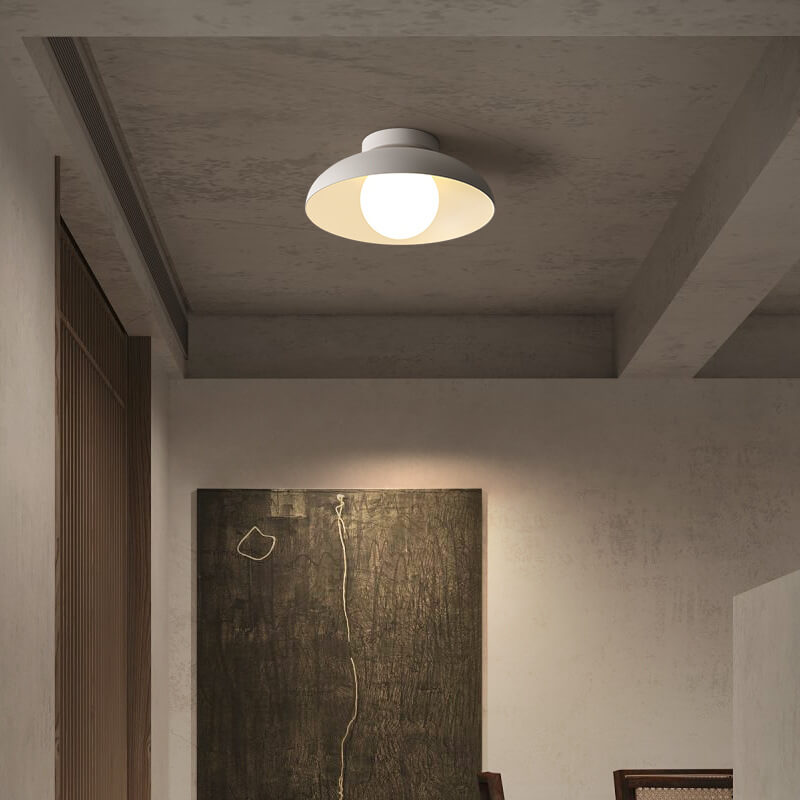 Contemporary Nordic Wabi-sabi Iron Glass 1-Light Semi-Flush