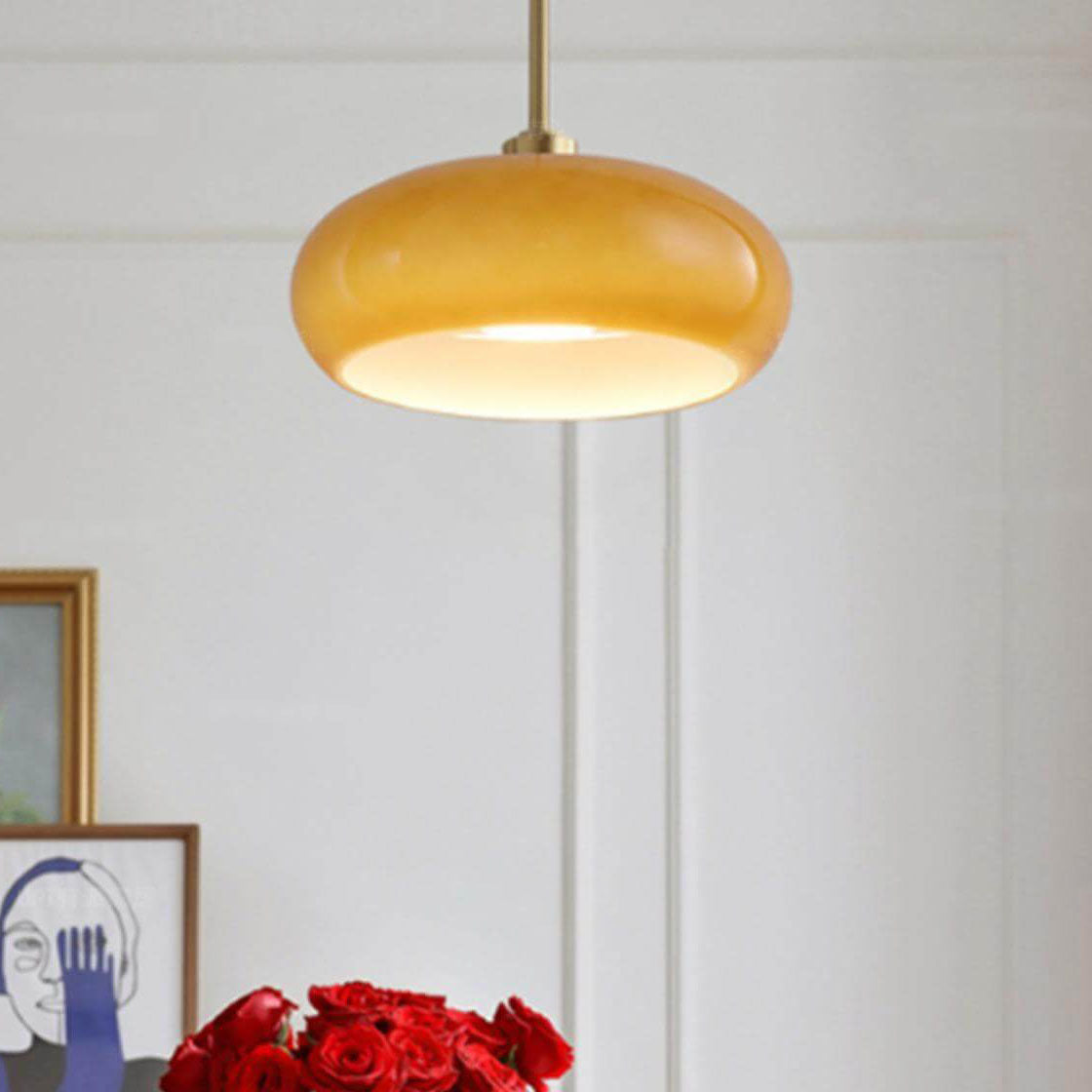 Modern Retro Round Solid Color Glass Electroplated Copper