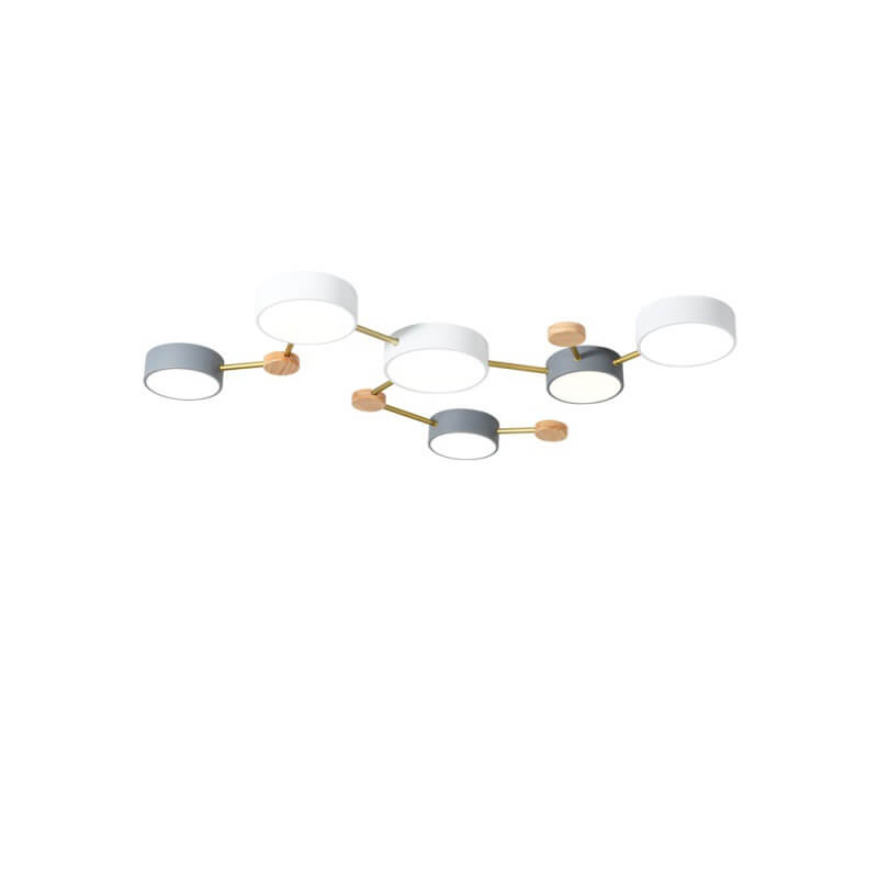 Scandinavian Minimalist Solid Wood Iron LED Flush Mount