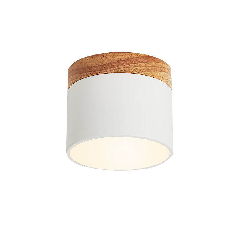Scandinavian Macaroon Solid Color Log LED Flush Mount