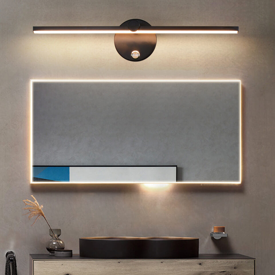 Nordic Minimalist Aluminum Long Bar Switch LED Mirror Wall