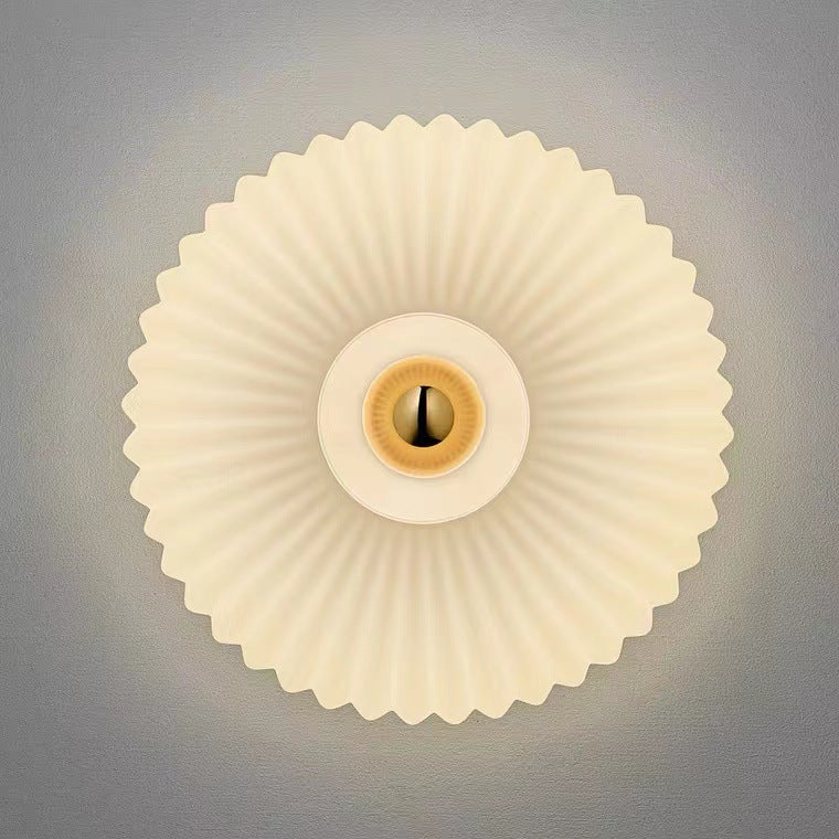 Contemporary Nordic Iron Striped Glass Round Disc 1-Light
