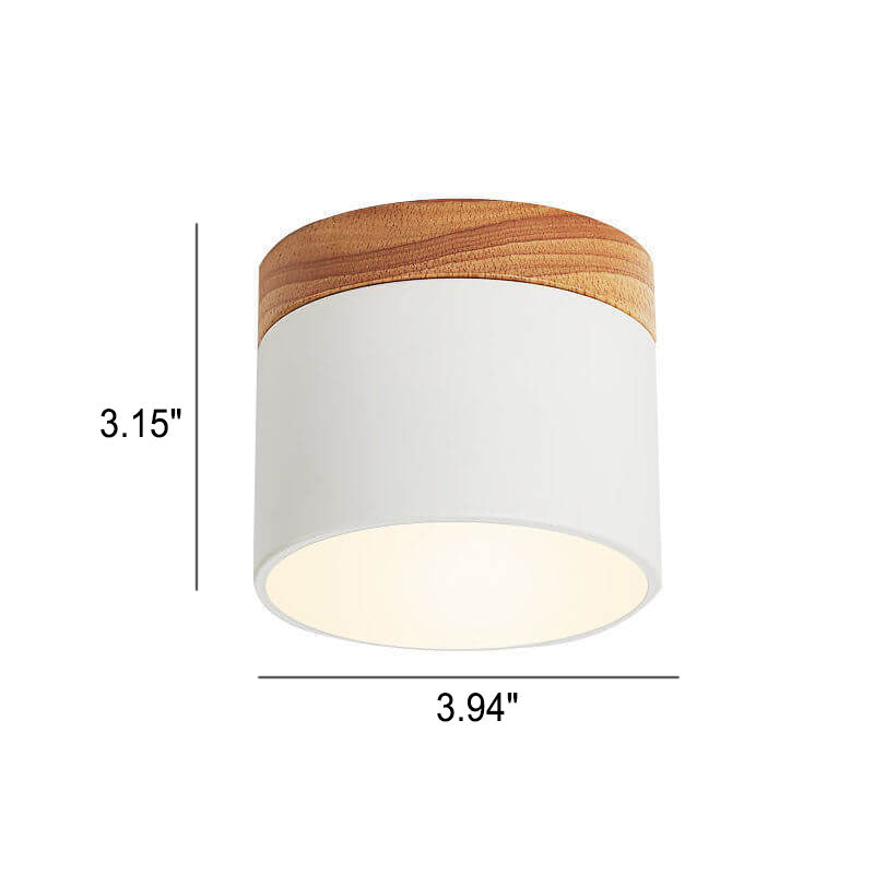 Scandinavian Macaroon Solid Color Log LED Flush Mount