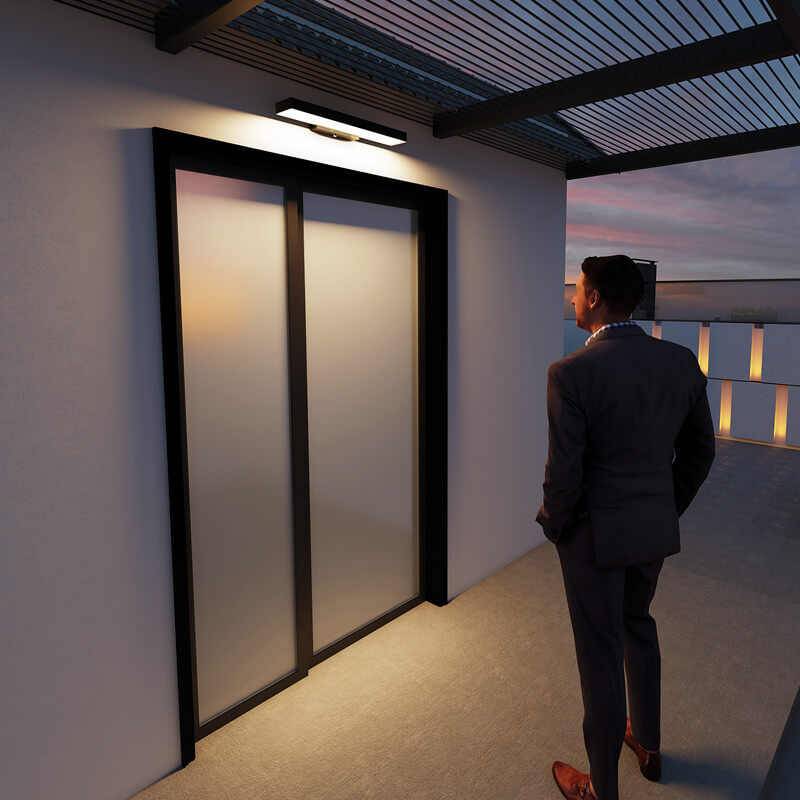Modern Minimalist Rectangular Flat LED Sensor Outdoor