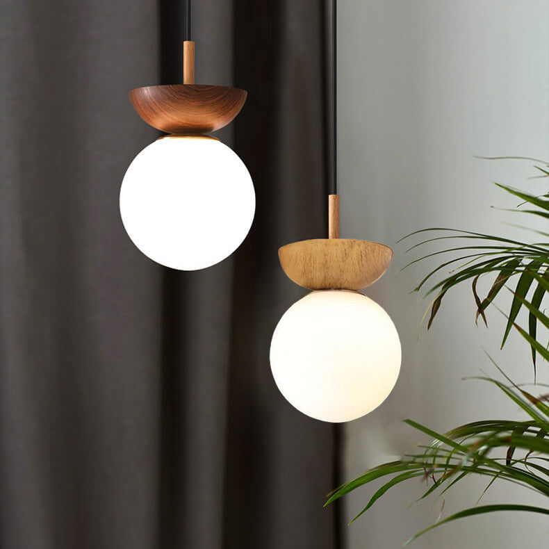 Modern Minimalist Glass Iron Orb 1-Light Semi-Flush Mount