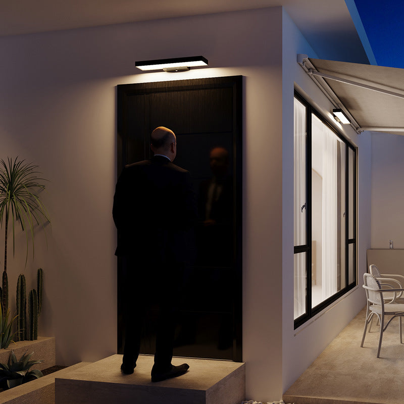 Modern Minimalist Rectangular Flat LED Sensor Outdoor