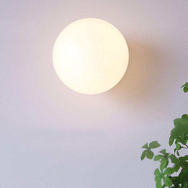 Modern Vintage Minimalist Iron Glass Round Head 1-Light