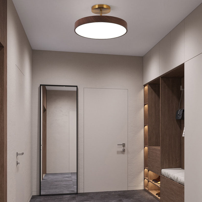 Japanese Wabi-sabi Minimalist Wood Grain Round LED