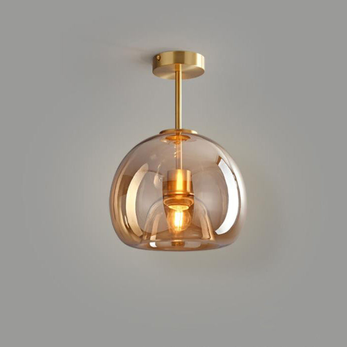Contemporary Nordic Round Glass Iron Ball 1-Light