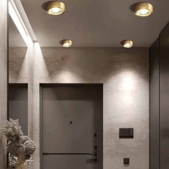 Modern Luxury Round Copper Ultra-thin LED Flush Mount Light