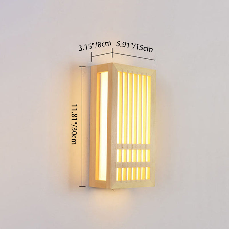 Modern Minimalist Solid Wood Acrylic Rectangular LED Wall