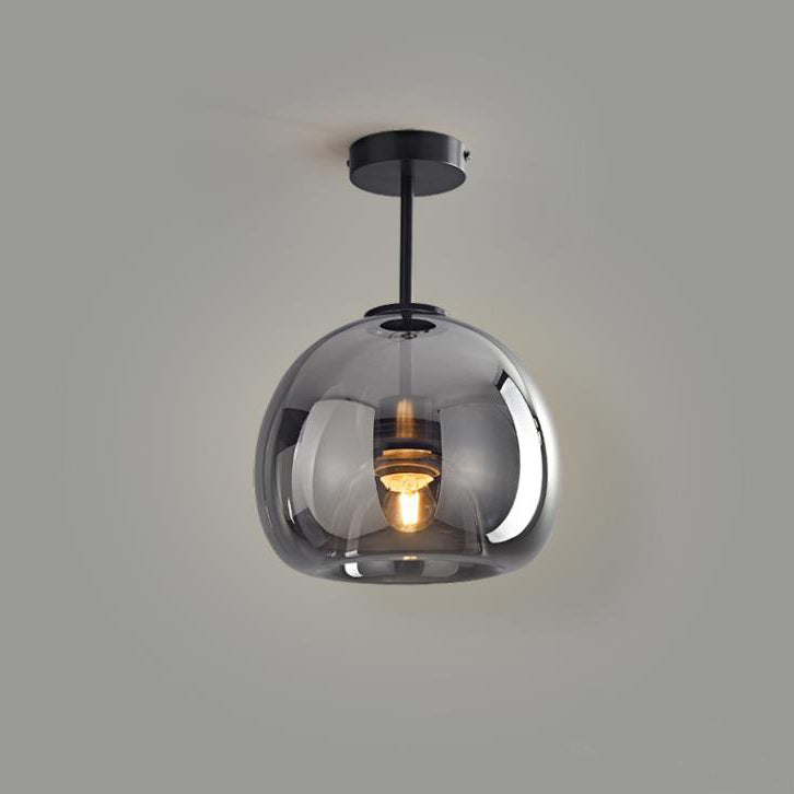 Contemporary Nordic Round Glass Iron Ball 1-Light
