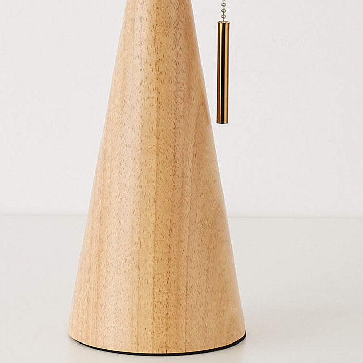 Japanese Minimalist Vintage Pleated Wooden Fabric LED Table