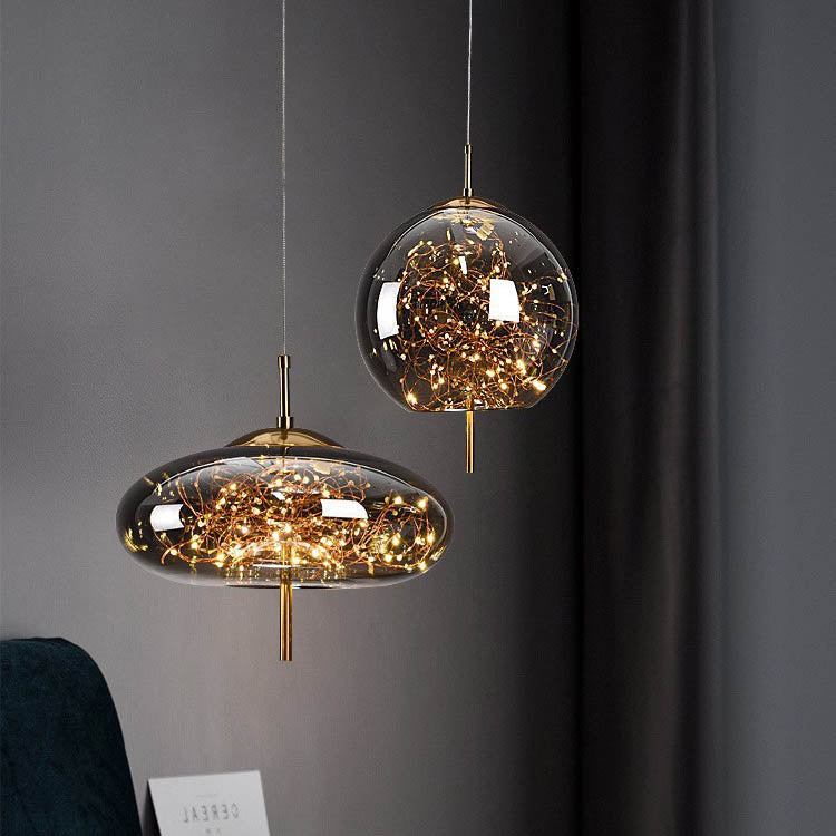 Contemporary Scandinavian Cylinder Oval Glass 1-Light