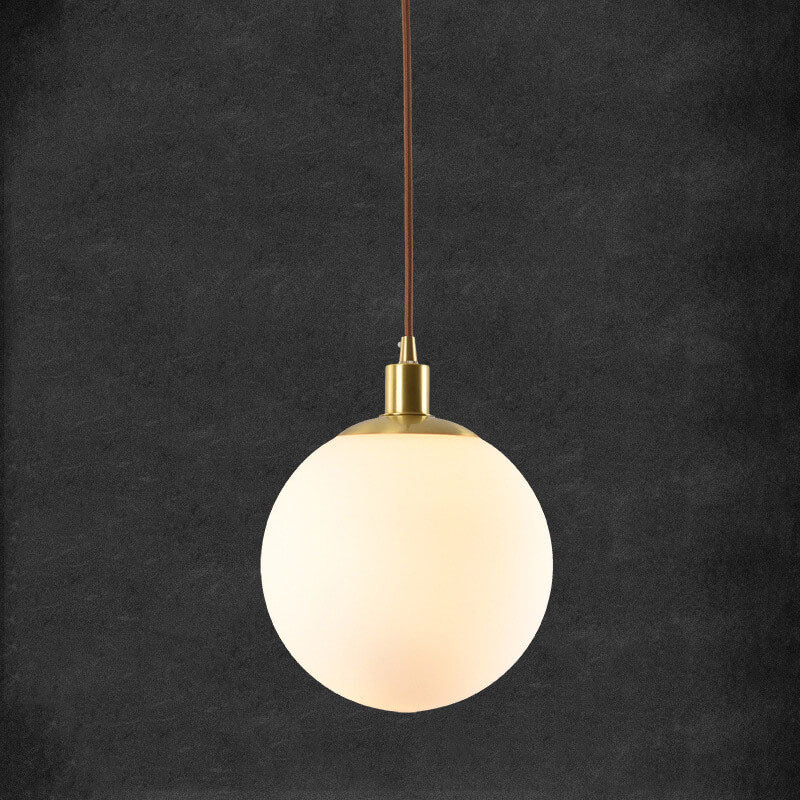 Contemporary Nordic Minimalist White Orb 1-Light Pendant