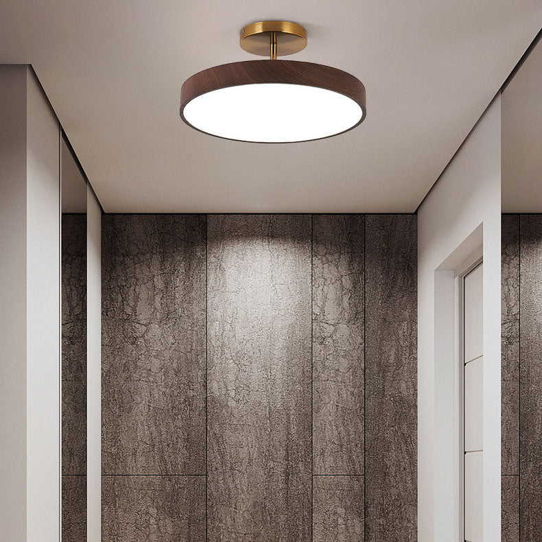 Japanese Wabi-sabi Minimalist Wood Grain Round LED