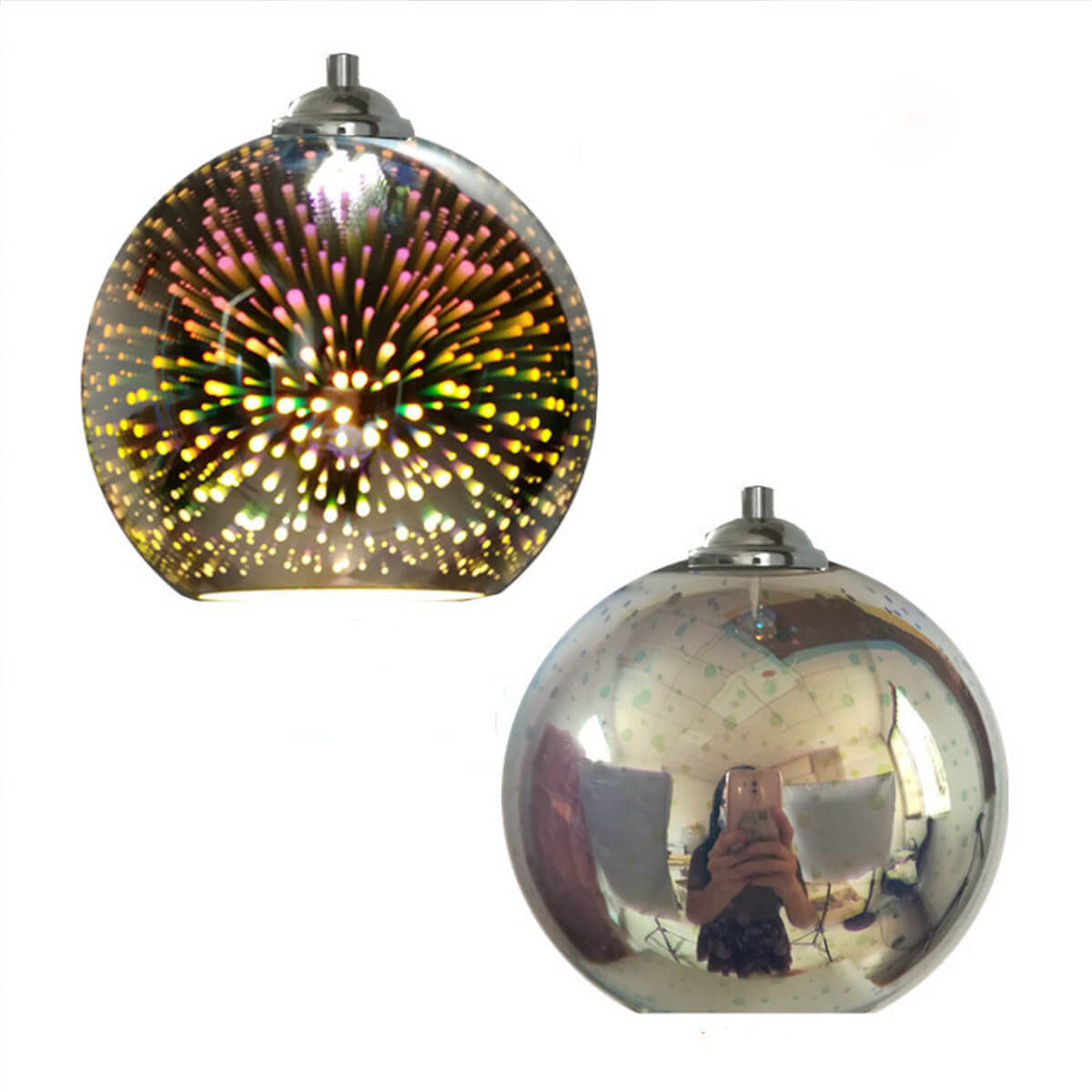 Modern Creative 3D Colorful Fireworks Glass 1-Light Dome